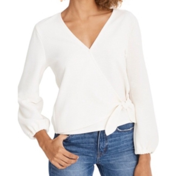 Madewell Tops - NWT Madewell Texture & Thread Wrap Front Tie Top L
